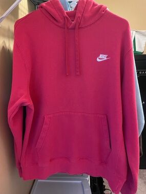 Nike Hot Pink Hoodie with White Swoosh